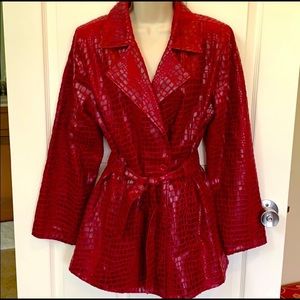 Red leather sport coat - Selene - small